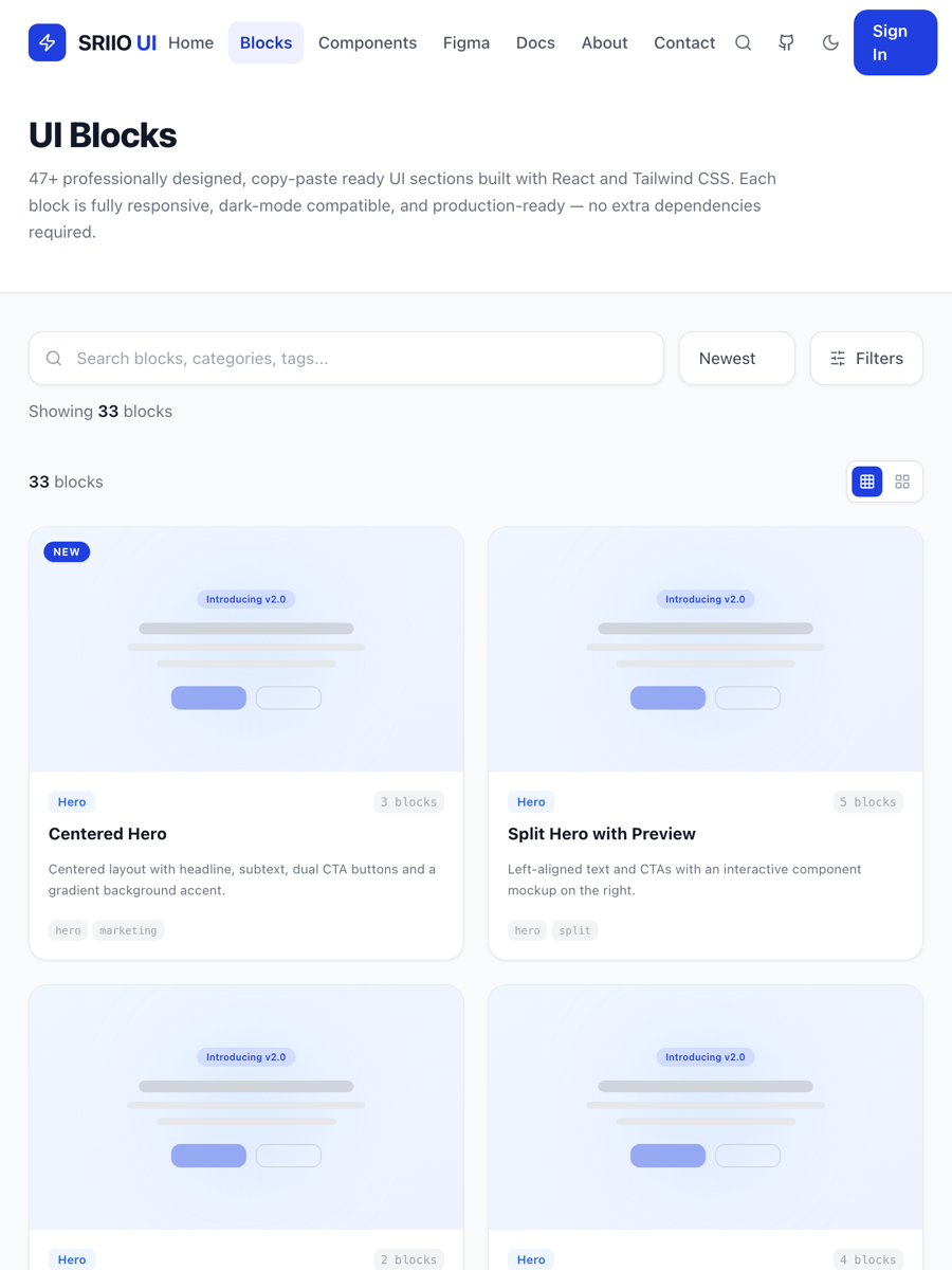 Design System — tablet view