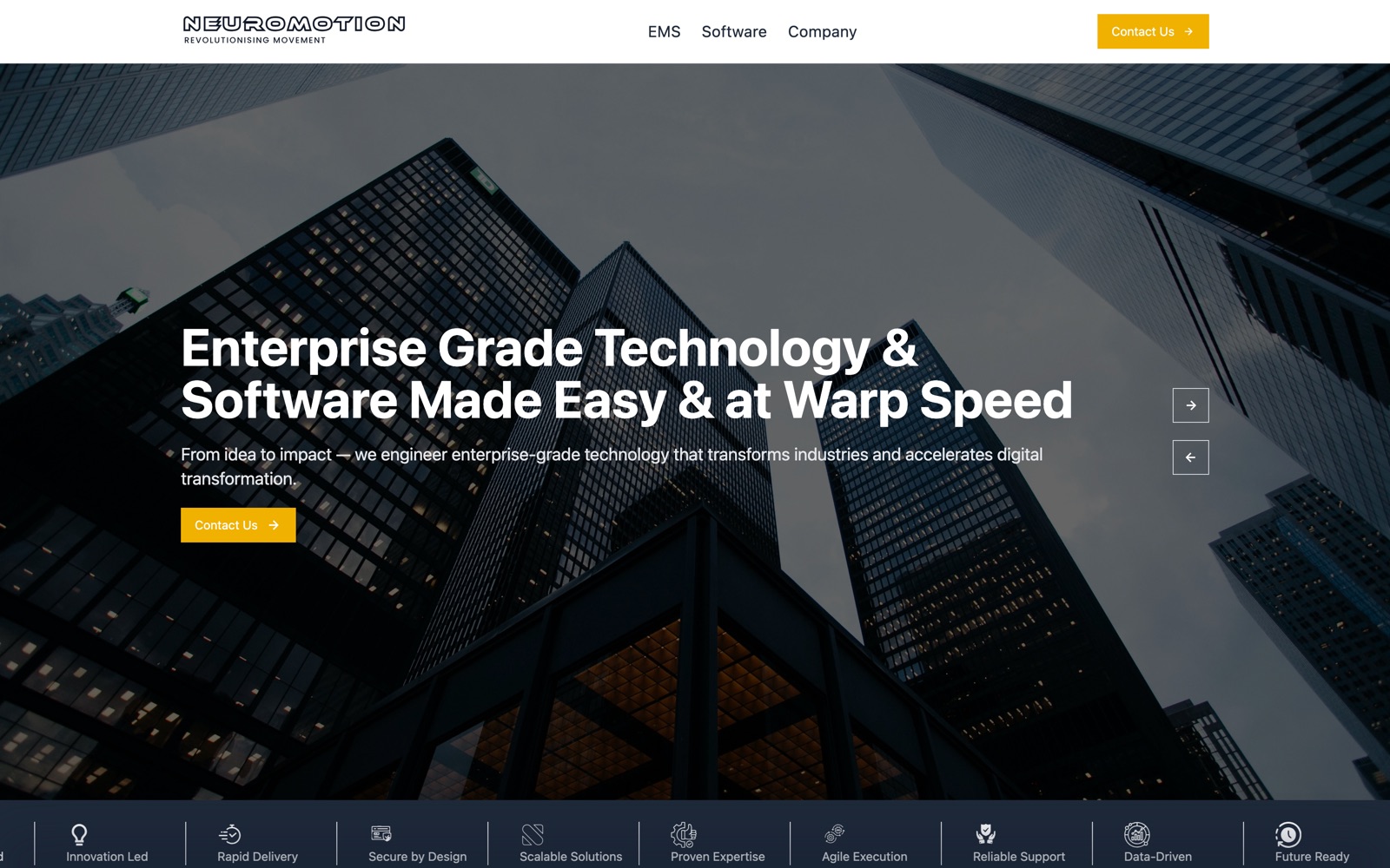 Company Website — desktop view